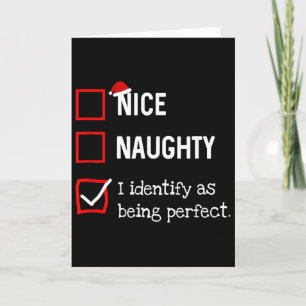 Tarjeta Identificar como divertida lista de Navidad travie