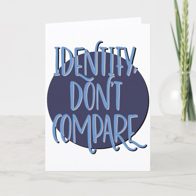 Tarjeta Identificar el aniversario del lema de no comparar (Anverso)