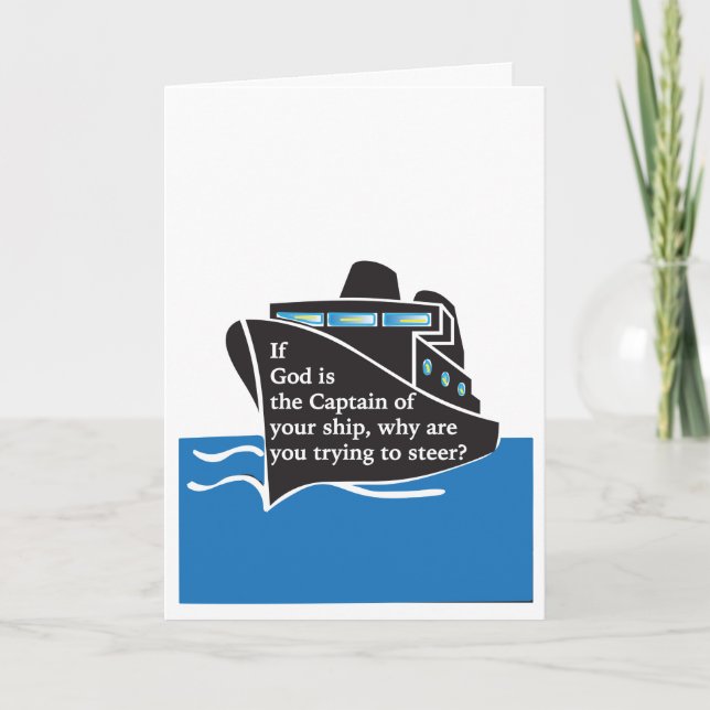 Tarjeta "If God is the Captain" Greeting Card (Anverso)