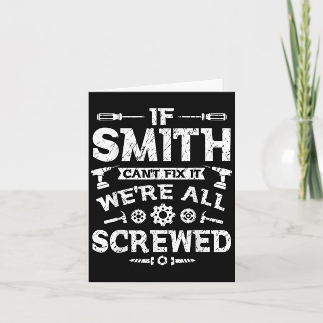 Tarjeta If Smith Can't Fix It We're All Screwed Funny Fath (Anverso)