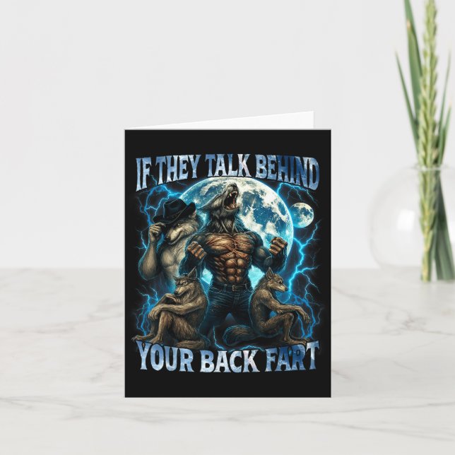 Tarjeta If They Talk Behind Your Back Fart Funny Cringe Al (Anverso)
