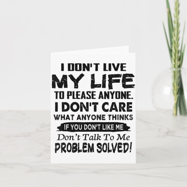 Tarjeta If You Don't Like Me Don't Talk To Me. Problem Sol (Anverso)