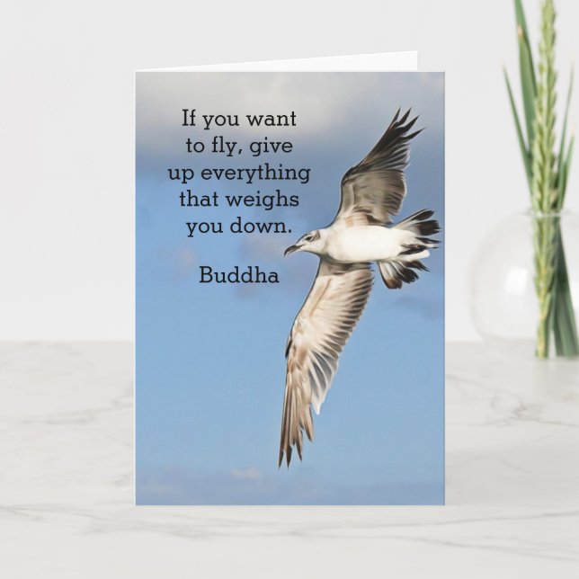 Tarjeta If you want to fly -Buddha Quote (Anverso)