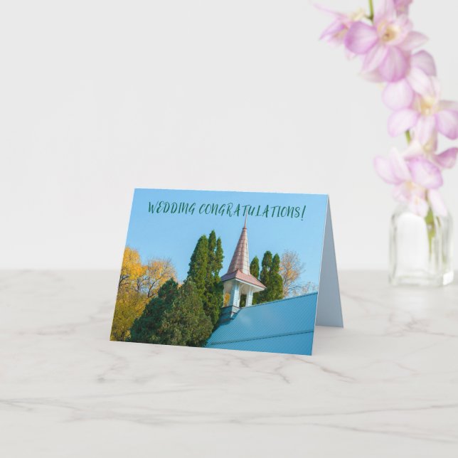 Tarjeta IGLESIA boda de fondo felicitaciones matrimonio (Orquídea)