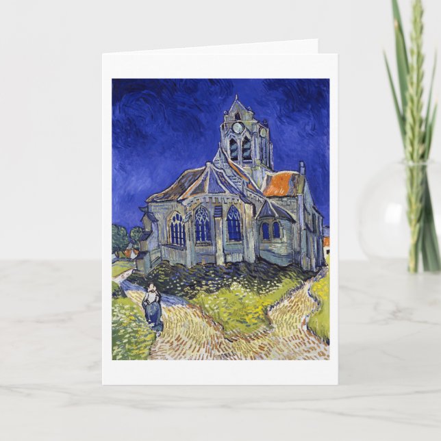 Tarjeta Iglesia de Auvers, Van Gogh (Anverso)