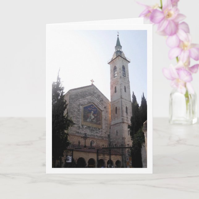 Tarjeta Iglesia de la Visitación, Jerusalén, Israel (Orquídea)
