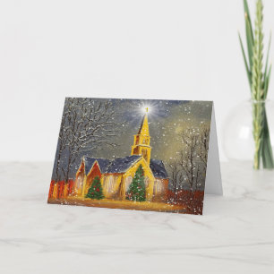 Tarjeta Iglesia de navidades en Nieve