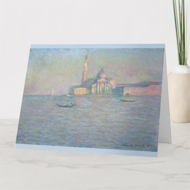 Tarjeta Iglesia de San Giorgio Maggiore Venecia por Monet (Anverso)