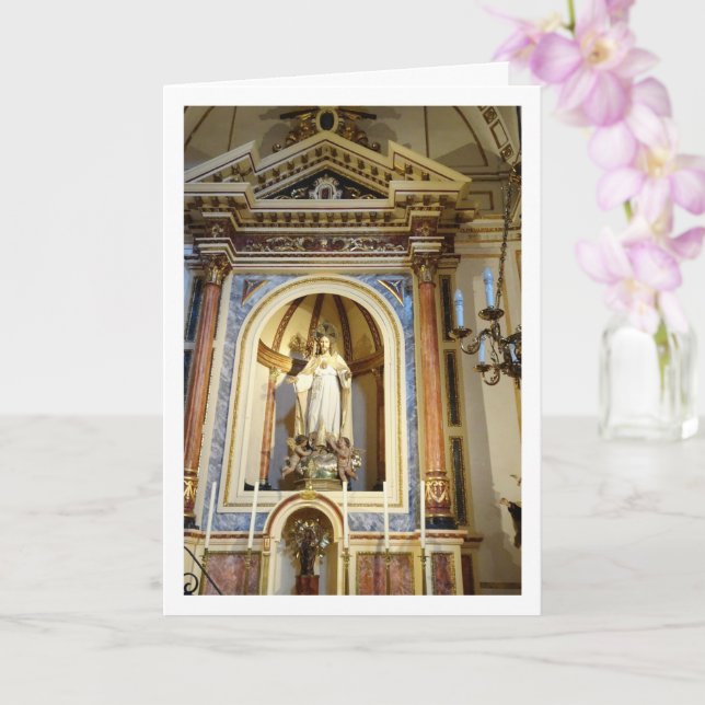 Tarjeta Iglesia de San Nicolás, Valencia City, España (Orquídea)