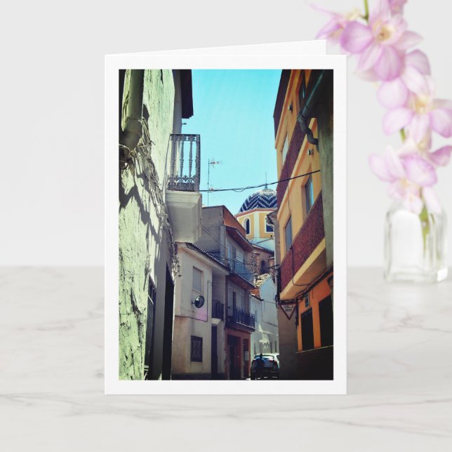 Tarjeta Iglesia de Vilamarxant, Valencia, España (Orquídea)