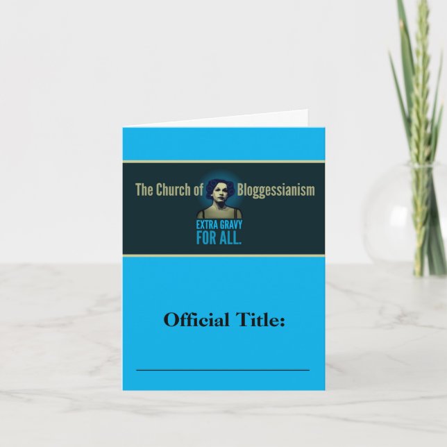 Tarjeta Iglesia del Bloggessianismo (Anverso)