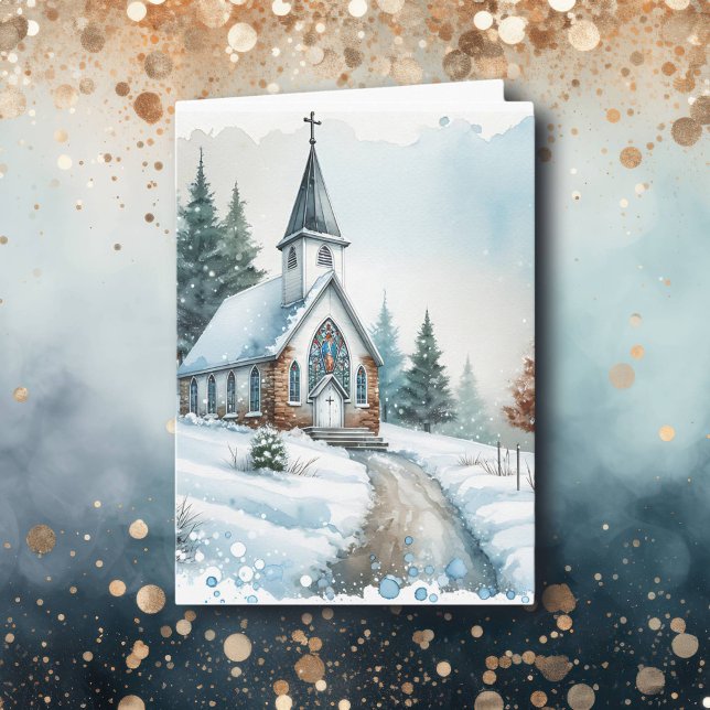 Tarjeta Iglesia en el Día del Invierno | Navidades de acua (Subido por el creador)
