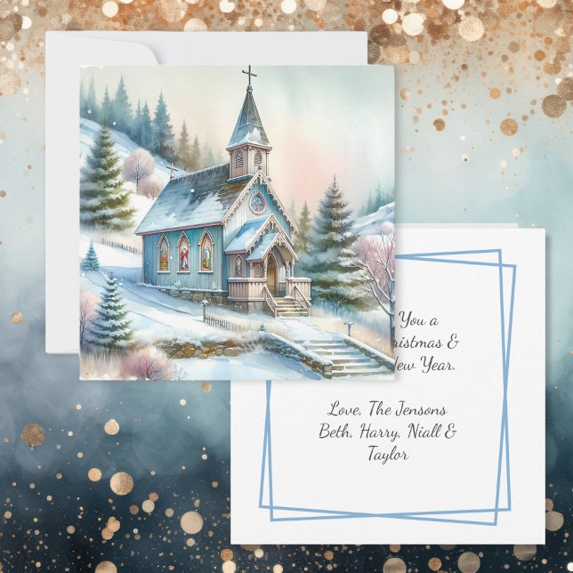 Tarjeta Iglesia en un día de invierno nevado | Navidad (Subido por el creador)