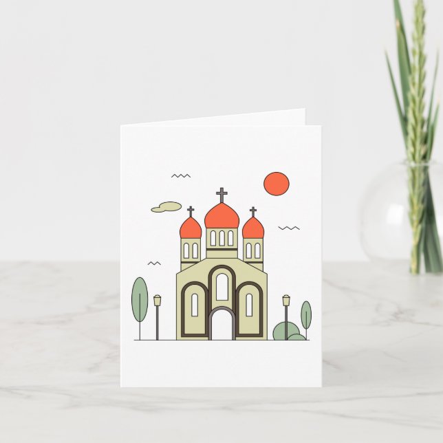 Tarjeta Iglesia Ortodoxa Rusa minimalista (Anverso)