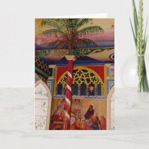 Tarjeta Iglesia pintada isla grande Frescoe de Hawaii