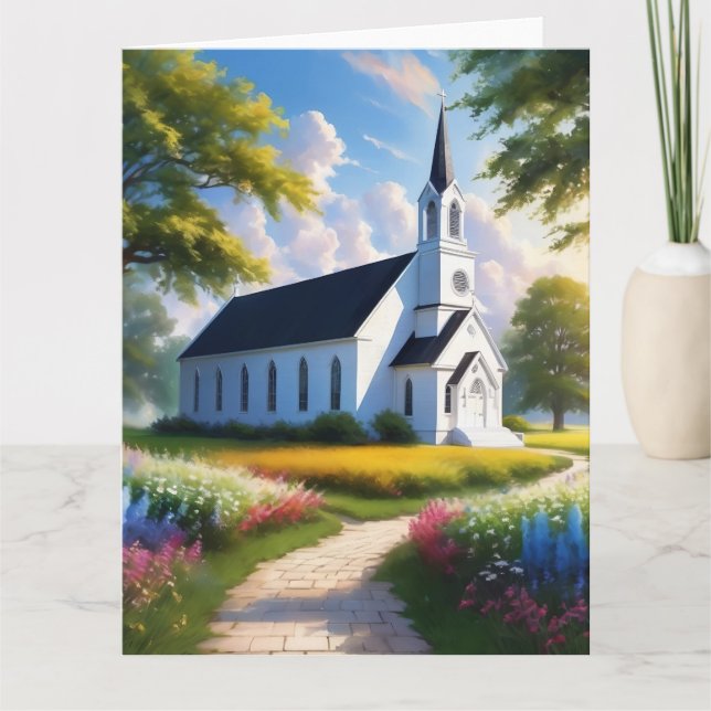 Tarjeta Iglesia pintoresca del país (Anverso)