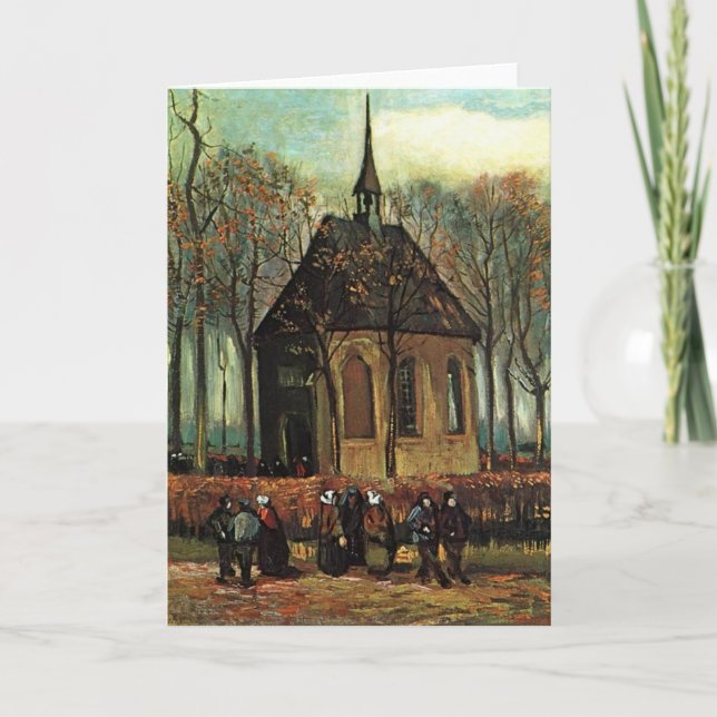 Tarjeta Iglesia reformada en Nuenen, Bello Artes de Van (Anverso)