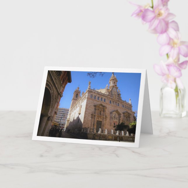 Tarjeta Iglesia Santos Juanes, Valencia City, España (Orquídea)