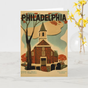 Tarjeta Iglesia vieja de los suecos de Filadelfia,