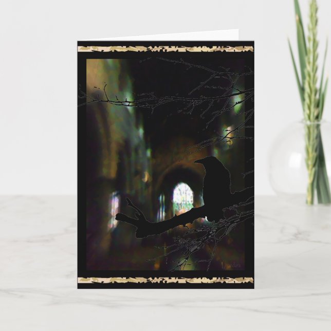Tarjeta Iglesia y cuervo oscuros (Anverso)