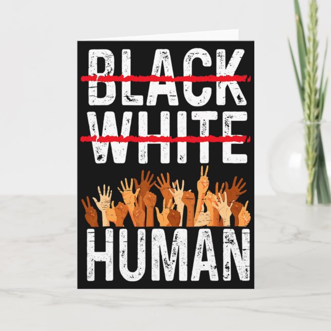 Tarjeta Igualdad Humana Negro Blanco Appare Mes de la Hist (Anverso)
