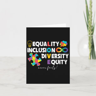 Tarjeta Igualdad Inclusión Diversidad Equidad Amor Autismo