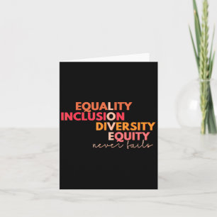 Tarjeta Igualdad Inclusión Diversidad Equidad Nunca Fai