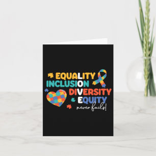 Tarjeta Igualdad Inclusión Diversidad Rompecabezas Autismo