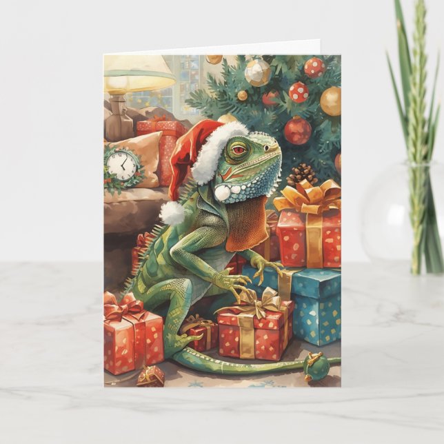 Tarjeta Iguana te desea una feliz Navidad (Anverso)