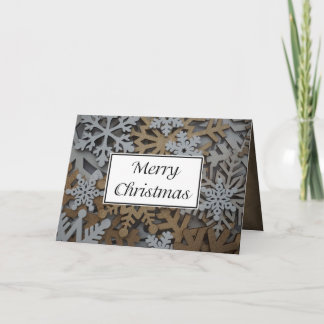 Tarjeta II de Navidades de copos de nieve plegados