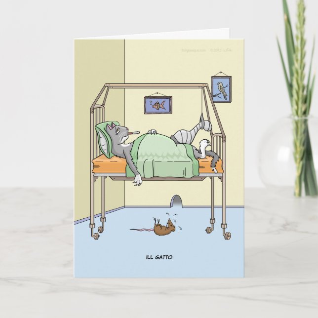 Tarjeta Ill Gatto Get Well Card (Anverso)
