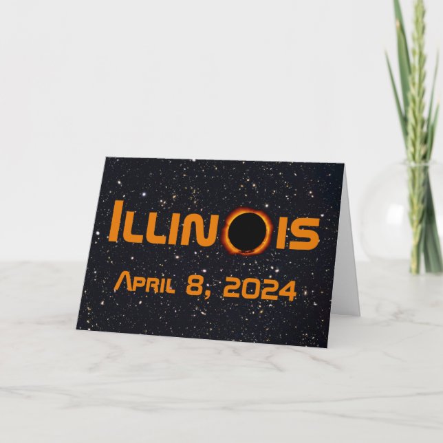 Tarjeta Illinois 2024 Eclipse Solar Total (Anverso)