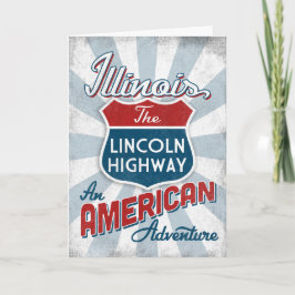 Tarjeta Illinois Lincoln Highway Viintage America