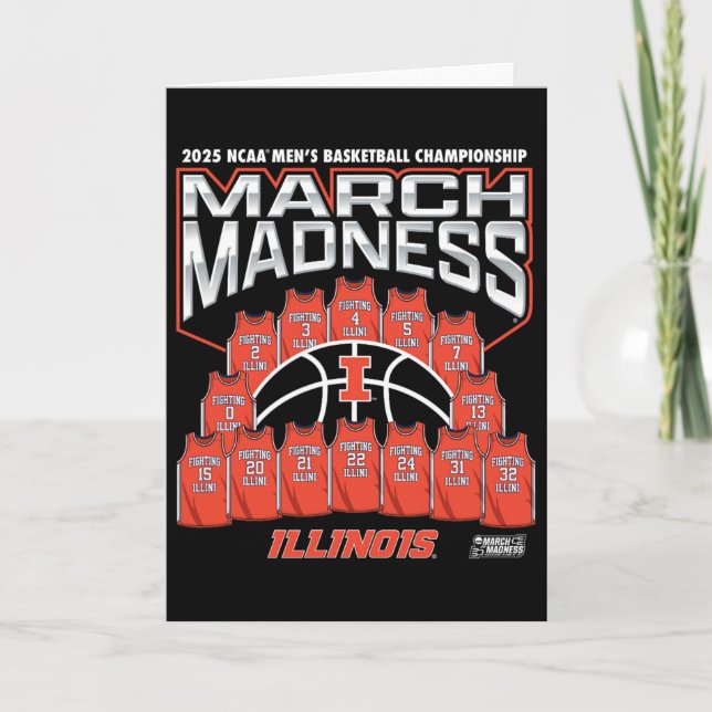 Tarjeta Illinois March Madness 2025 Men's Sketll Nil  (Anverso)
