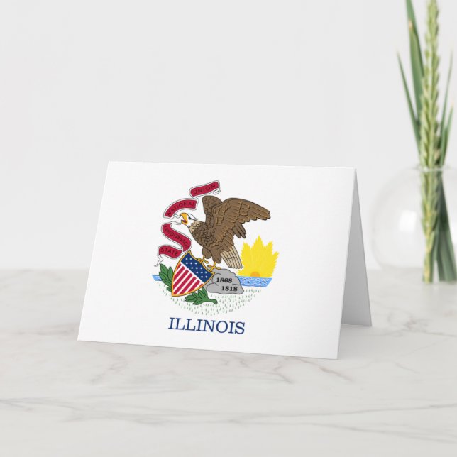 Tarjeta Illinoisan Flag, Flag of Illinois (Anverso)
