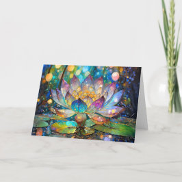 Tarjeta Illuminated Blooming Lotus Flower