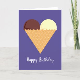 Tarjeta illusima Choc Banana Ice-Cream Purple Cumpleaños