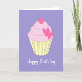 Tarjeta illusima Love Heart Cupcake Light Purple Card