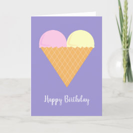 Tarjeta illusima Love Heart Ice-Cream Light Purple