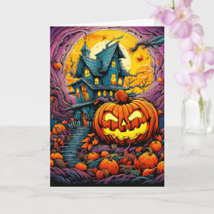 Tarjeta Iluminación de la calabaza de Halloween