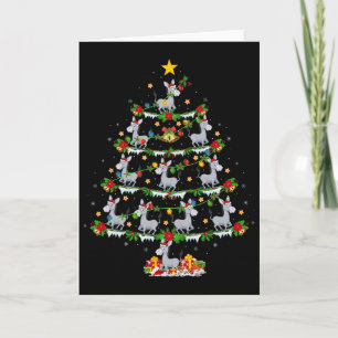 Tarjeta Iluminación Navideña Santa Burro Árbol de Navidad 