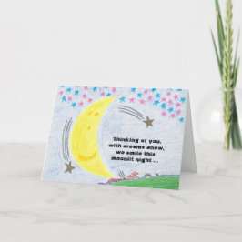 Tarjeta iluminada por la luna del recién nacido de
