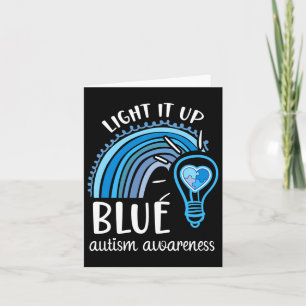 Tarjeta Iluminarlo Azul Autismo Conciencia Mes Arcoiris Pu
