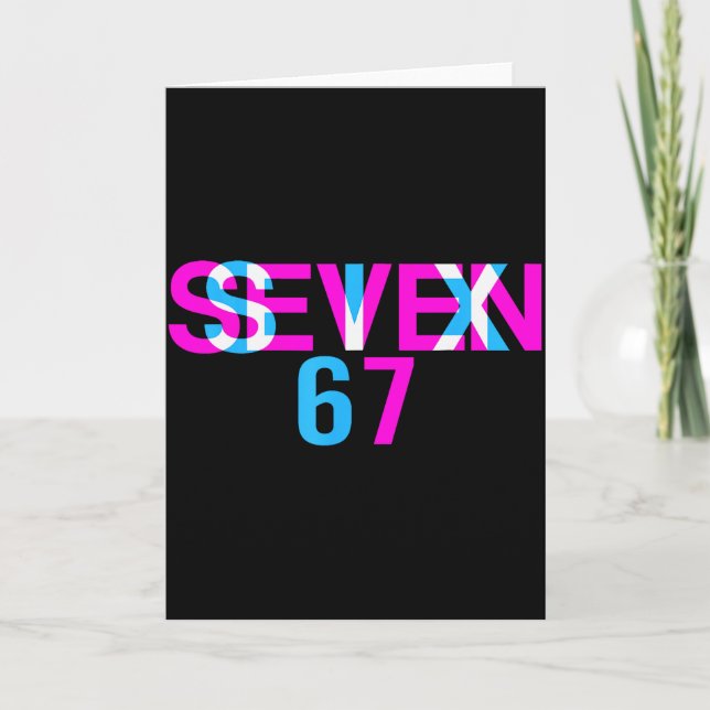 Tarjeta Ilusión óptica de error divertido seis siete 67 me (Anverso)