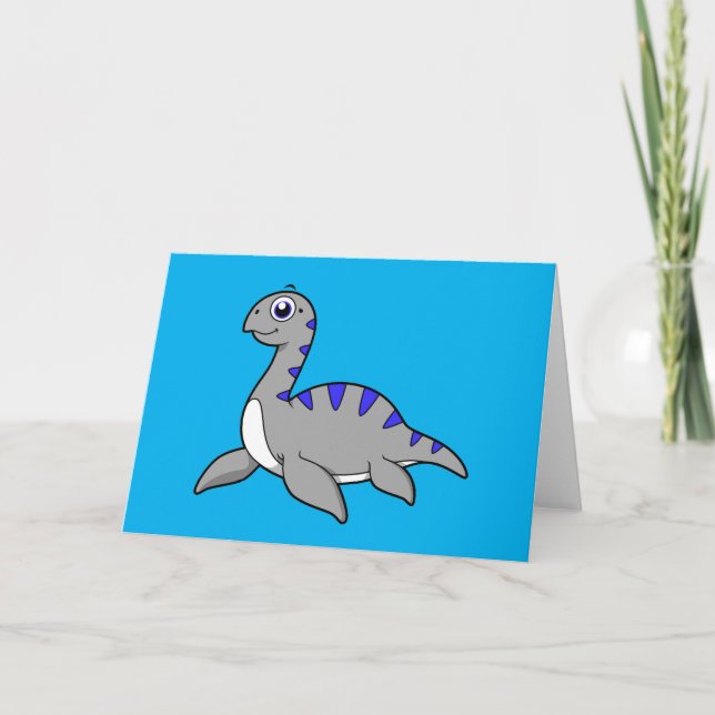 Tarjeta Ilustracion Agradable De Un Monstruo De Loch Ness. (Anverso)