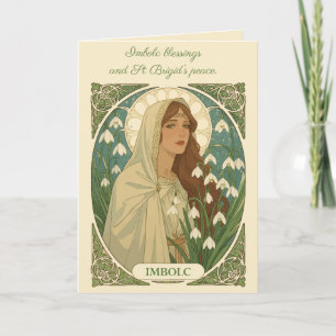 Tarjeta Ilustración Art Nouveau de Santa Brígida