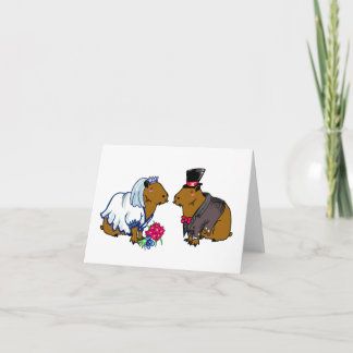 Tarjeta Ilustracion Boda Capybara Bride y Groom Cute