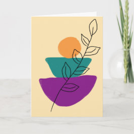 Tarjeta Ilustración boho de hojas