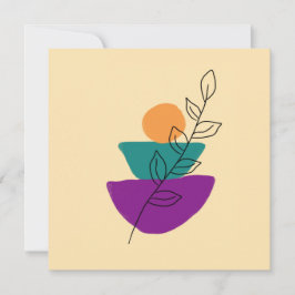 Tarjeta Ilustración boho de hojas