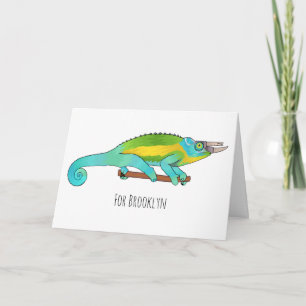 Tarjeta Ilustracion chameleon personalizado de Jackson